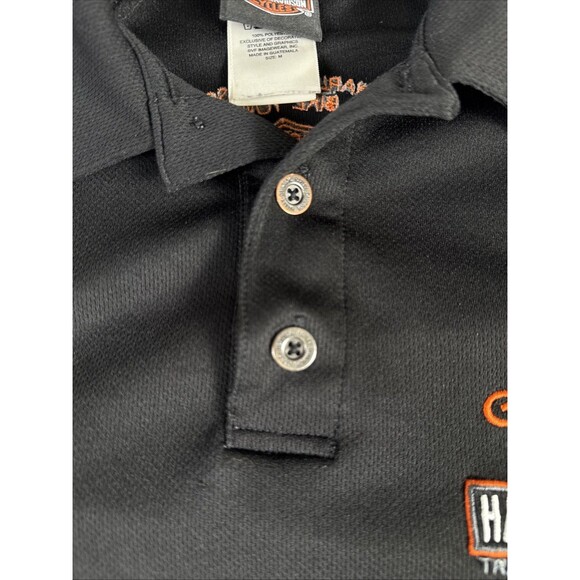 Harley-Davidson Polo Shirt Black Orange Gray Short Sleeve BikeTown Youngstown OH - Picture 5 of 10